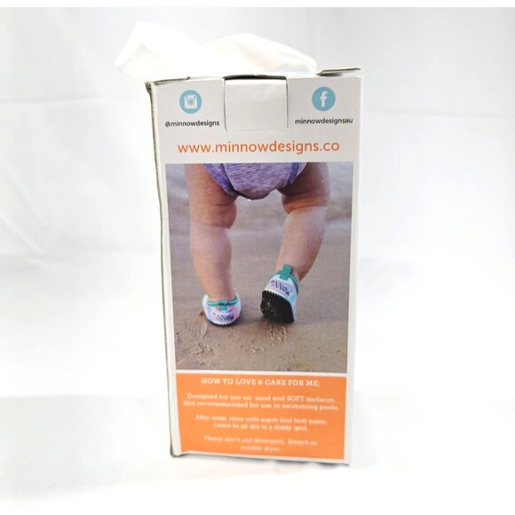 Minnow Neoprene Toddler Sand Shoes Beach Booties - Watermelon - US Size 9 - Picture 4 of 7